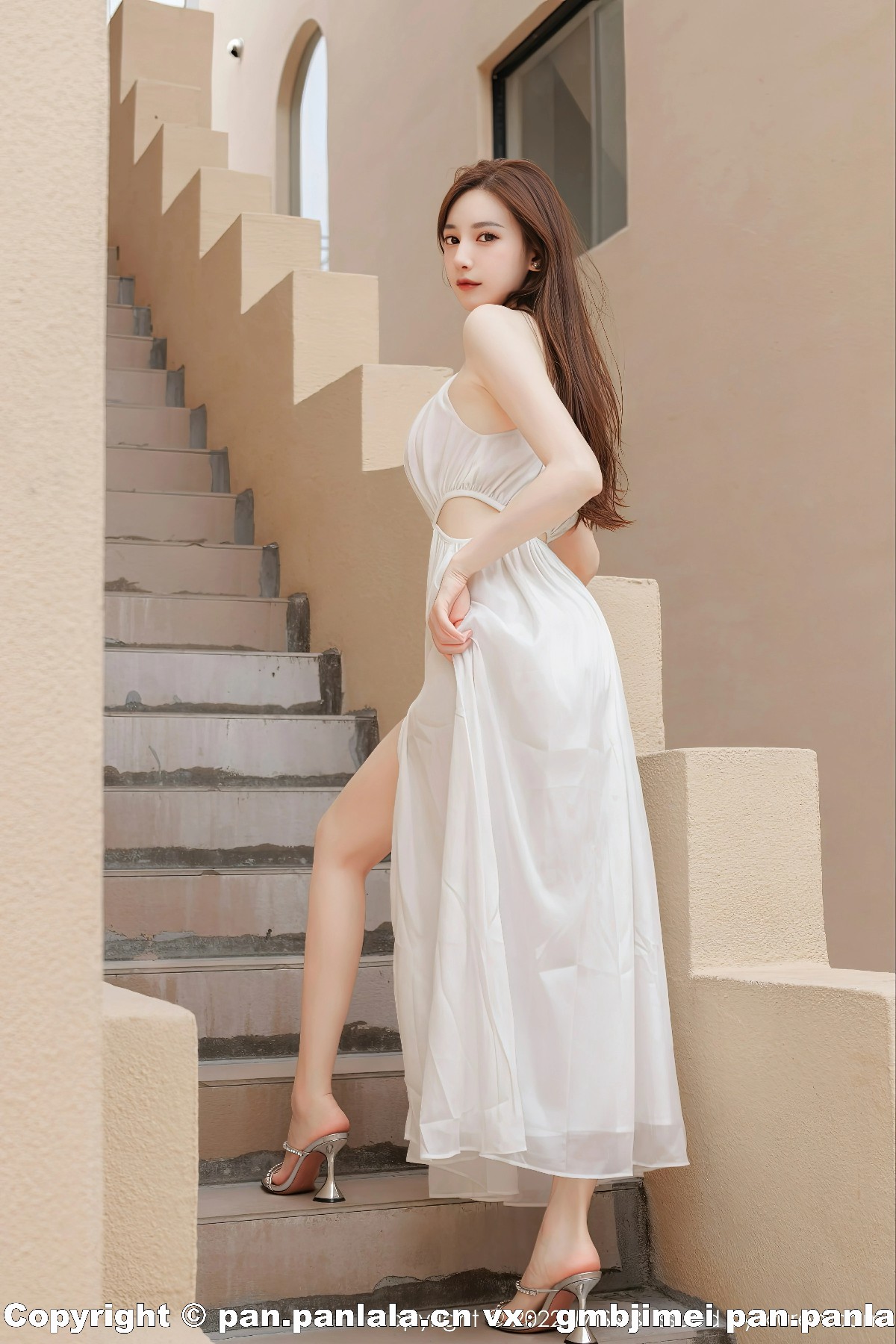 ams706 Lynn刘奕宁 橙色裸背连衣裙与白色透视礼服性感写真集41p-姬术家-专注秀人写真分享